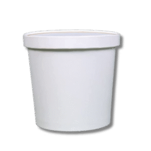 1000 ml Round White Paper Container with Paper Lid (Tall)