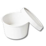1000 ML Round White Paper Container with Paper Lid- Tall 02