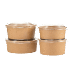 1300 ML Round Kraft Paper Container with PET Lid – Flat 02