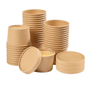 500 ml Round Kraft Paper Container with Paper Lid