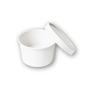 500 ml Round White Paper Container with Paper Lid