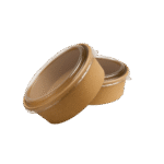 750 ml Round Kraft Paper Container with PET Lid (Flat)