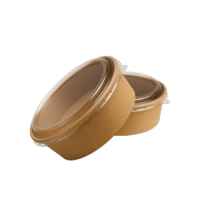 750 ml Round Kraft Paper Container with PET Lid (Flat)