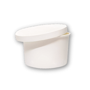 750 ml Round White Paper Container with Paper Lid (Tall)